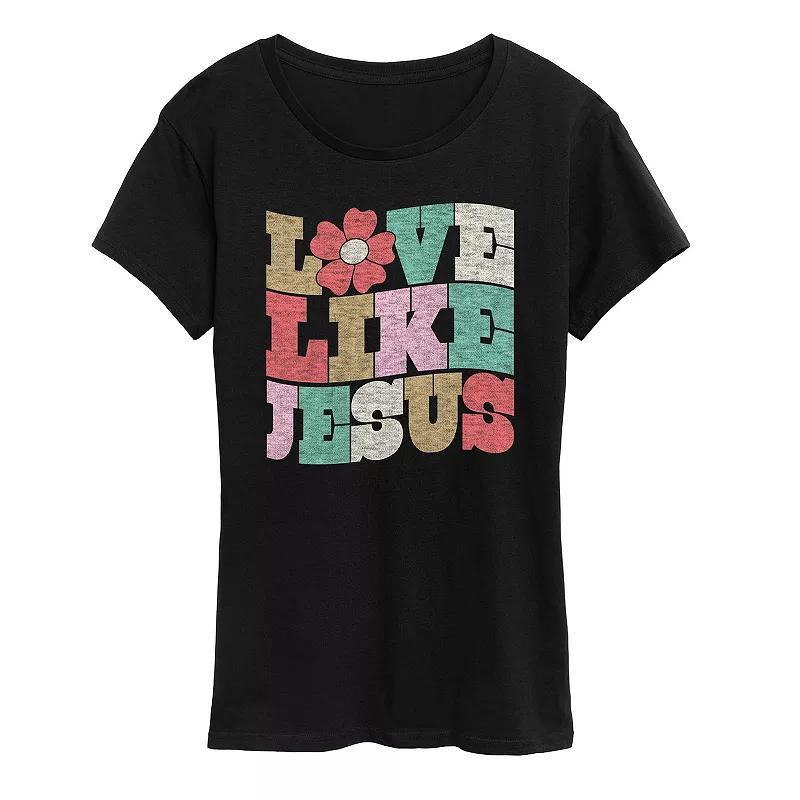 Plus Love Like Jesus Graphic Tee, Women's, Size: 2XL, Black Product Image