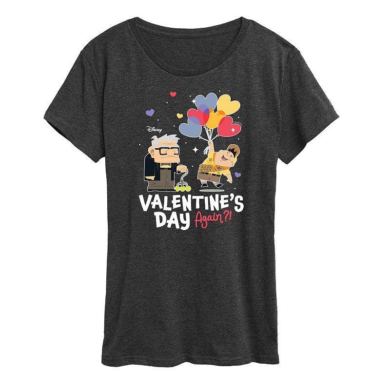 Disney / Pixars Up Womens Valentines Day Again Graphic Tee Heather Grey Product Image