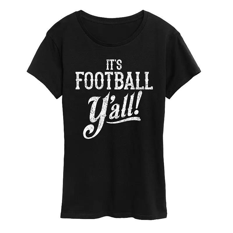 Women's It's Football Y'all Graphic Tee, Girl's, Size: XL, Grey Dark Blue Product Image