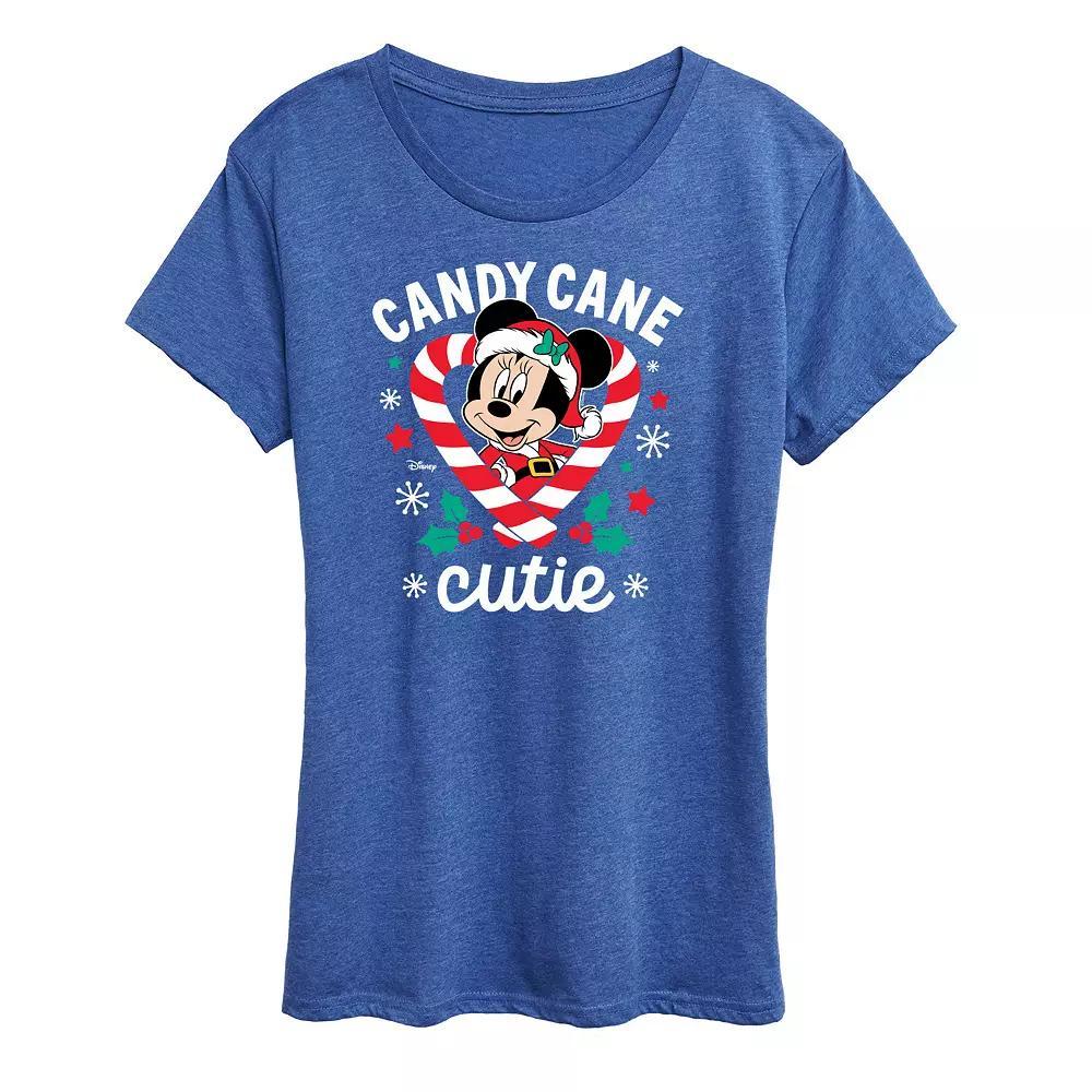 Disney's Minnie Mouse Women's "Candy Cane Cutie" Christmas Graphic Tee, Girl's,  Product Image