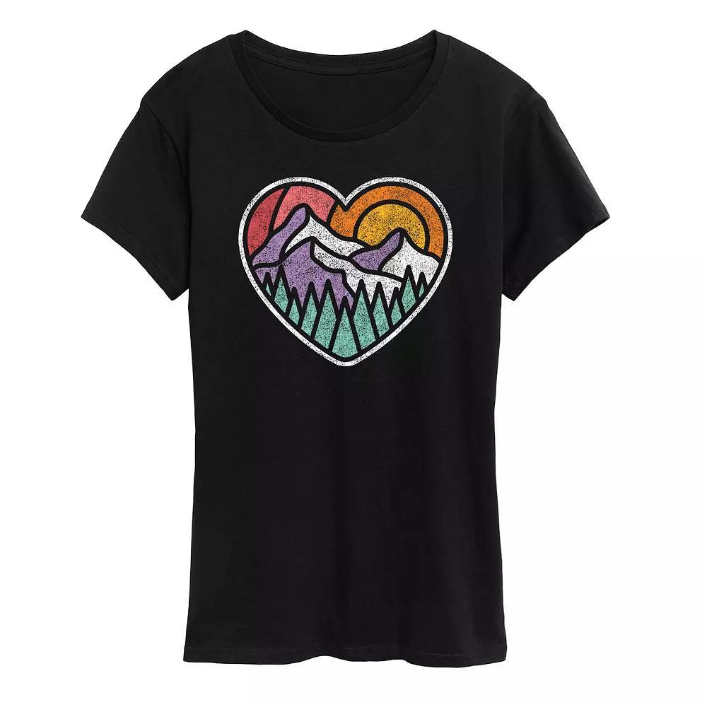 Women's Mountain Forest Heart Graphic Tee,  Product Image