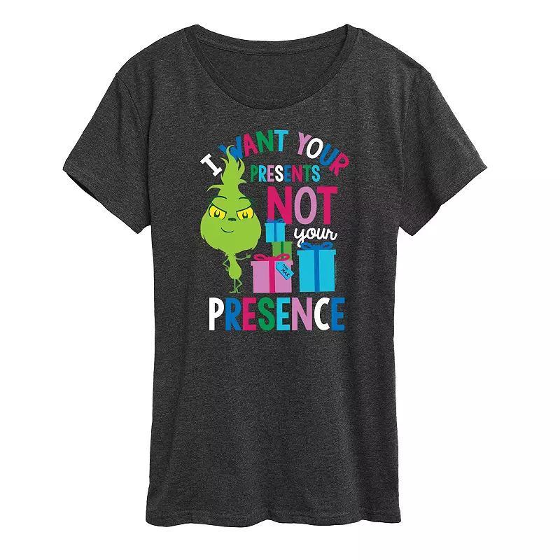 Women's Dr. Seuss Little Grinch Presents Graphic Tee, Girl's, Size: XL, Blue Product Image