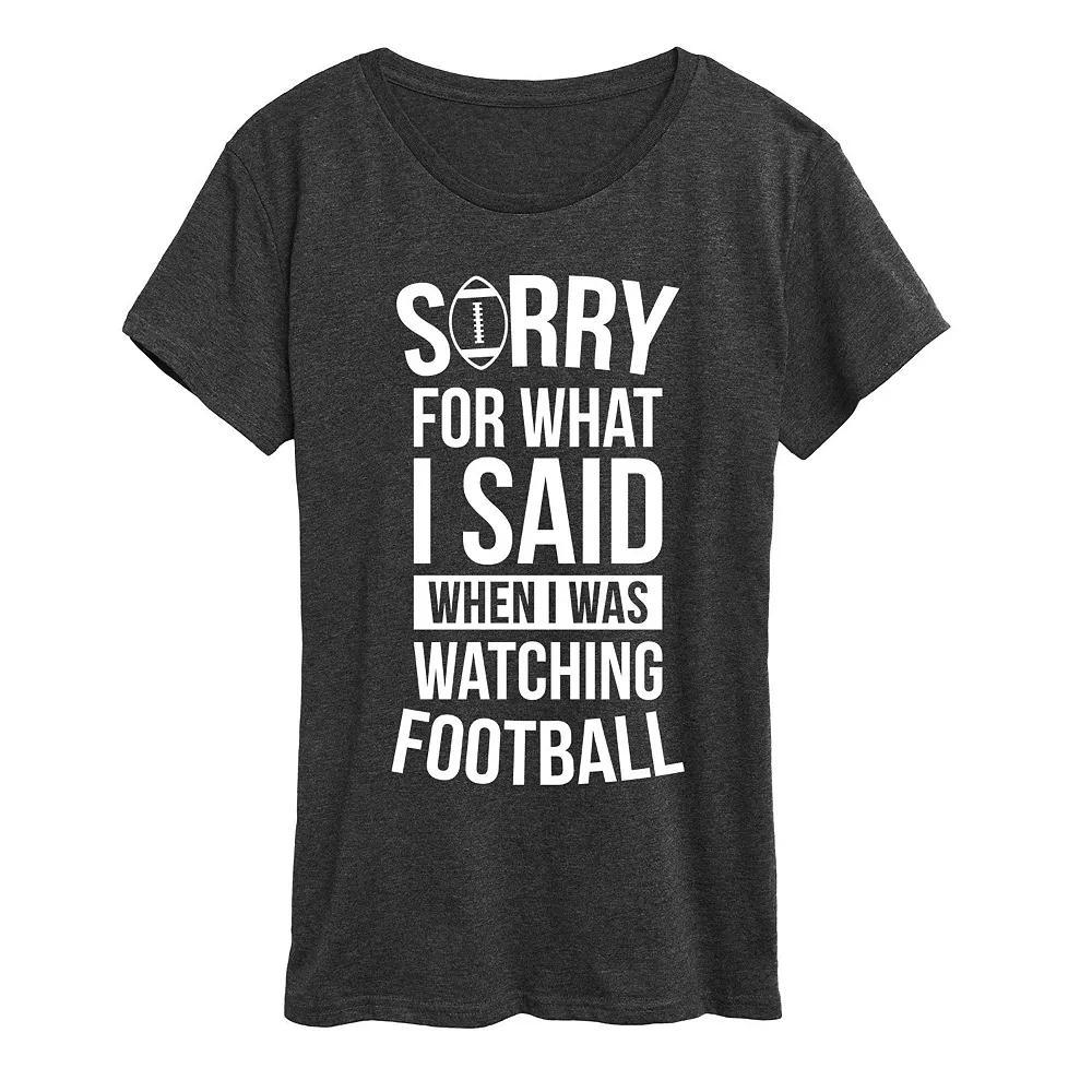 Women's Watching Football Graphic Tee, Girl's, Size: Small, Heather Grey Product Image