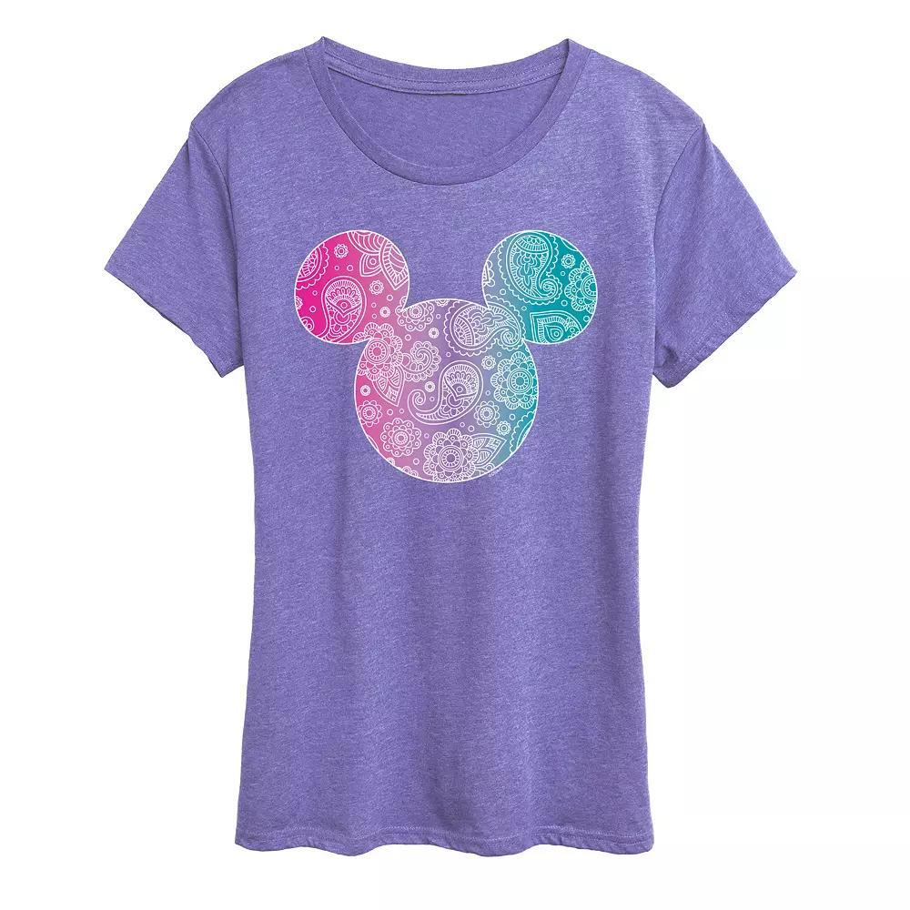 Disney's Mickey Mouse Women's Bandana Pattern Graphic Tee,  Product Image