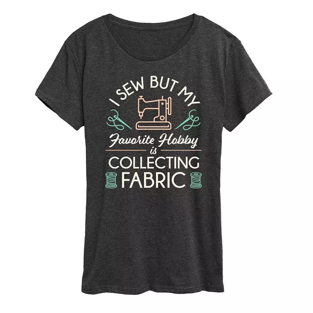 Women's My Hobby Is Collecting Fabric Graphic Tee, Size: Medium, Heather Grey Product Image