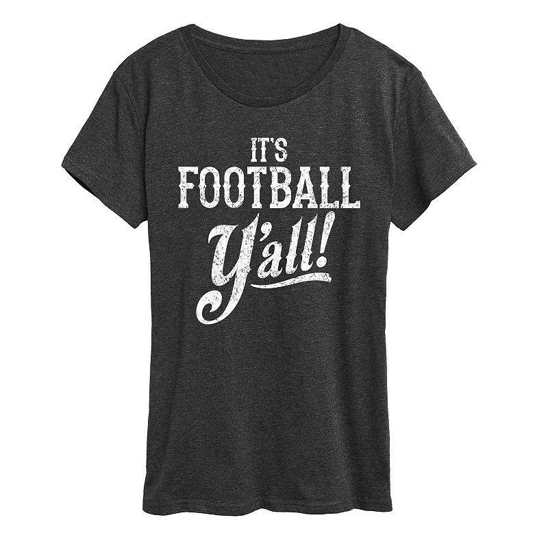 Women's It's Football Y'all Graphic Tee, Girl's, Size: Medium, Heather Grey Product Image