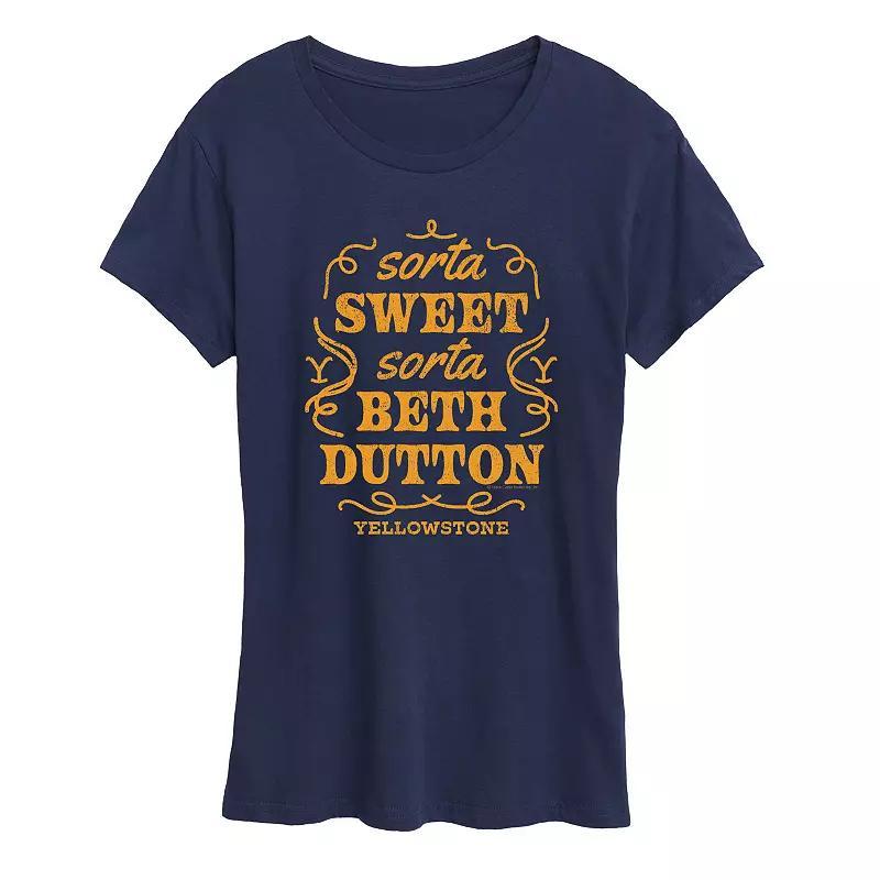 Women's Yellowstone Sorta Beth Dutton Graphic Tee, Size: Medium, Blue Product Image