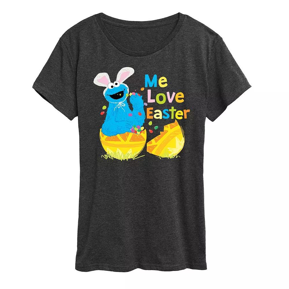 Women's Sesame Street Cookie Monster Me Love Easter Graphic Tee,  Product Image