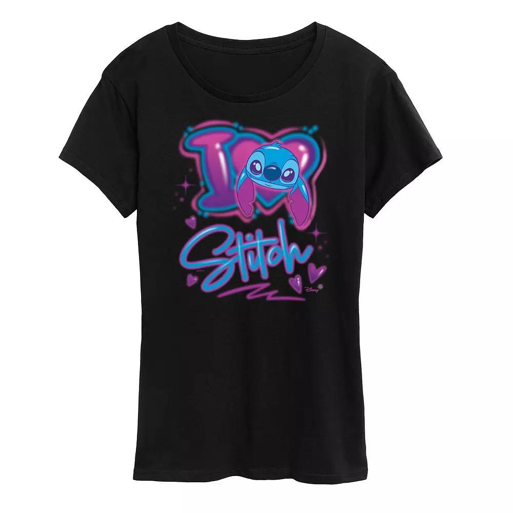 Disney's Lilo & Stitch Women's I Love Stitch Graphic Tee, Size: Small, White Product Image