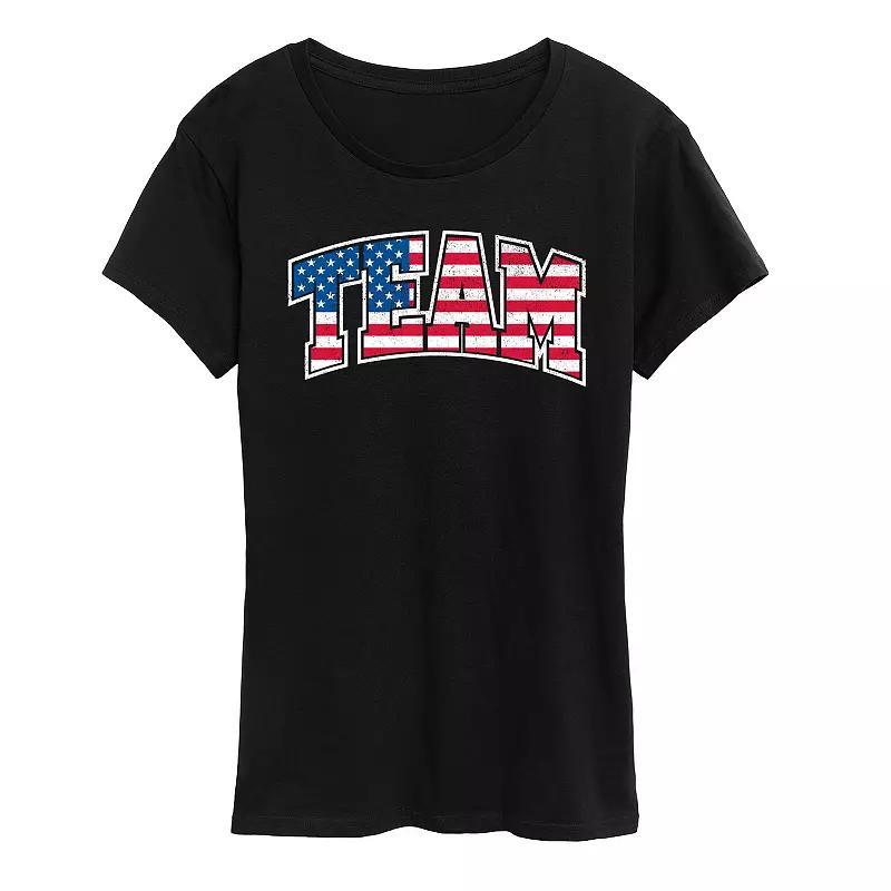 Women's Team USA Graphic Tee, Size: Large, Grey Blue Product Image