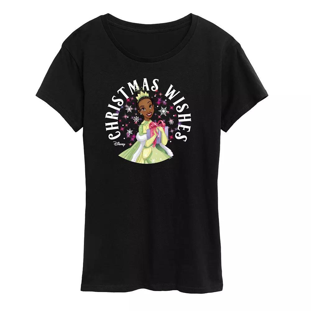 Disney Princess Tiana Women's "Christmas Wishes" Graphic Tee, Girl's, Size: XXL, Black Product Image