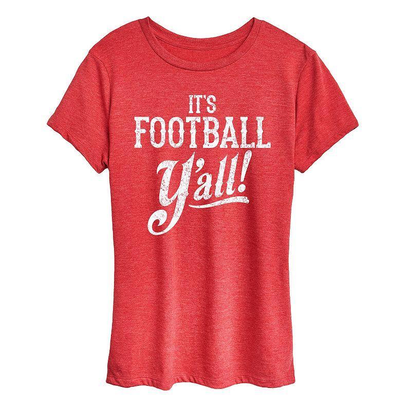 Women's It's Football Y'all Graphic Tee, Girl's, Size: XL, Grey Dark Blue Product Image