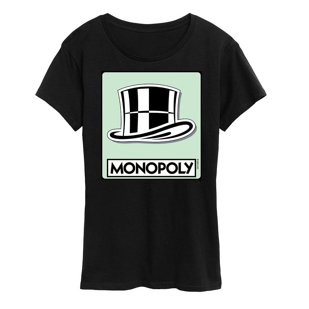 Womens Monopoly Hat Token Graphic Tee by Hasbro Grey Gray Product Image