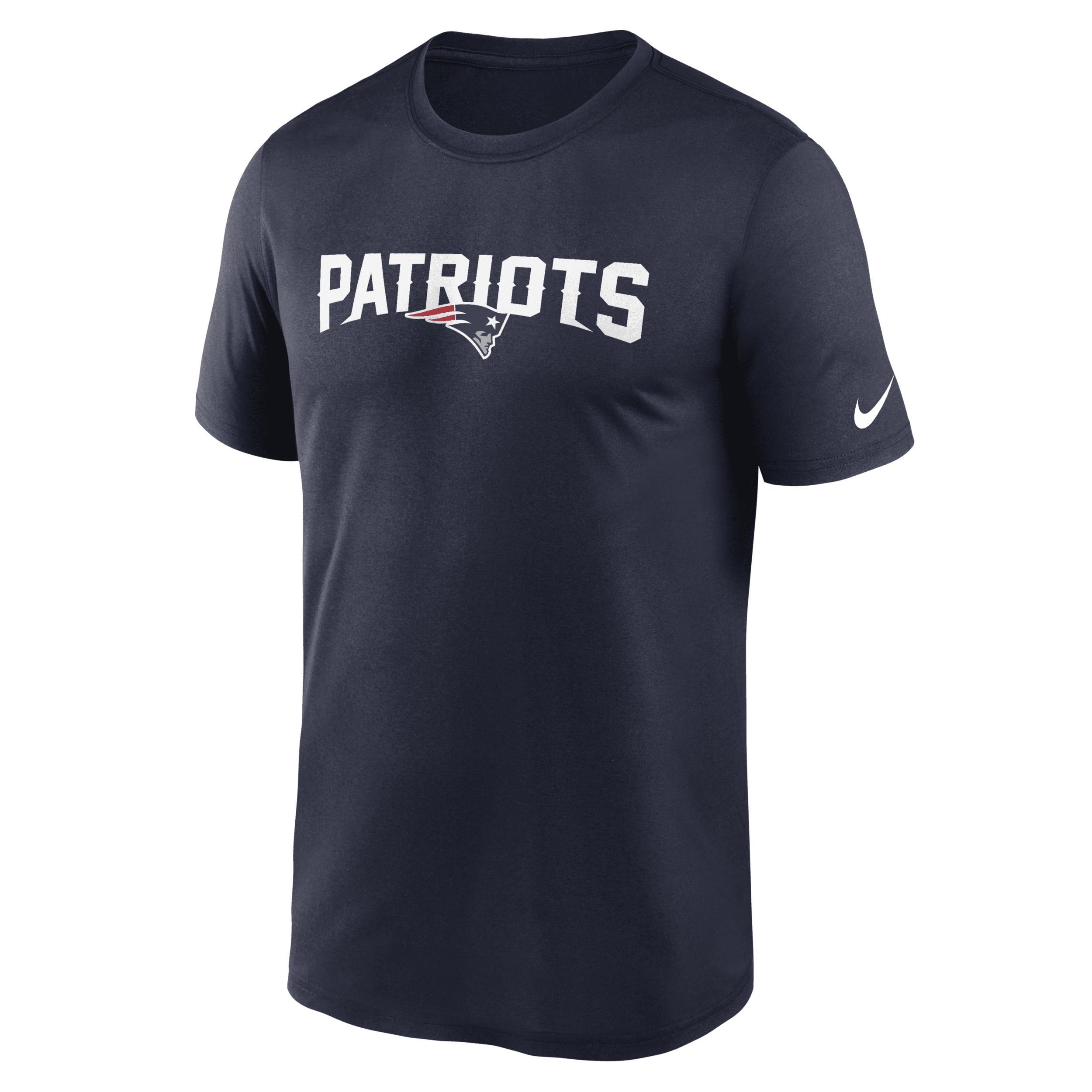 Mens Nike New England Patriots Legend Wordmark Performance T-Shirt Blue Product Image