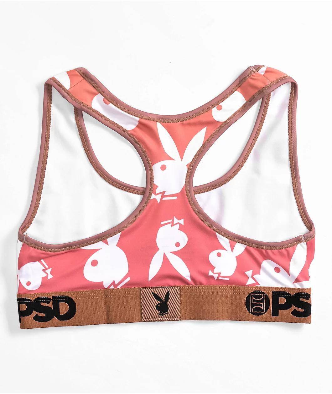 PSD x Playboy All Over Print Mauve Sports Bra Product Image