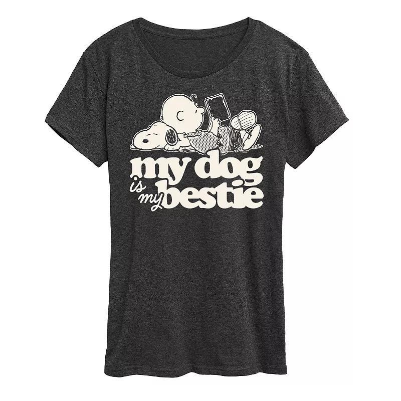 Women's Peanuts Snoopy & Charlie Brown My Dog Is My Bestie Graphic Tee,  Product Image