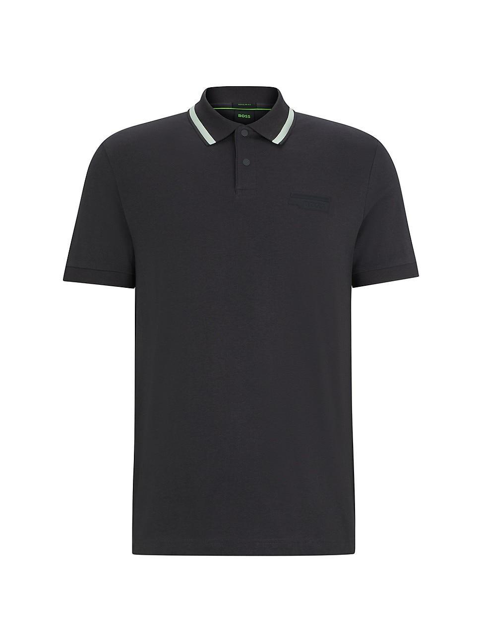 Mens Cotton Jersey Polo Shirt with Logo Artwork Product Image