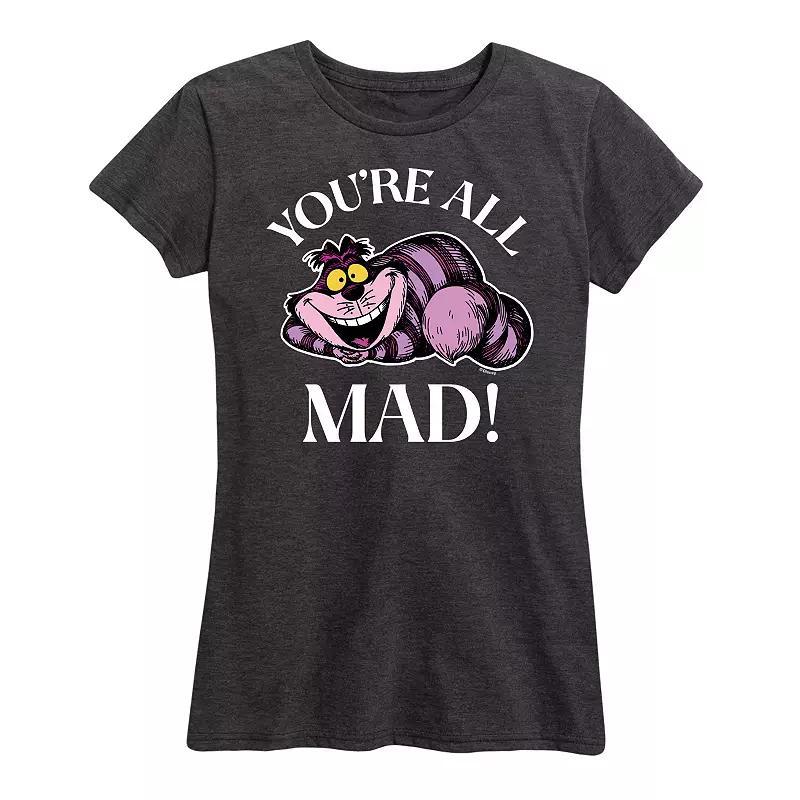 Disney's Alice in Wonderland Women's You're All Mad Graphic Tee, Girl's, Size: Medium, Grey Blue Product Image