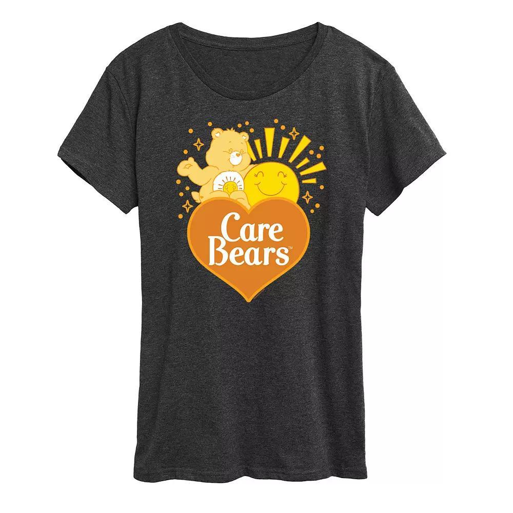 Women's Care Bears Funshine Logo Graphic Tee, Size: Small, Heather Grey Product Image