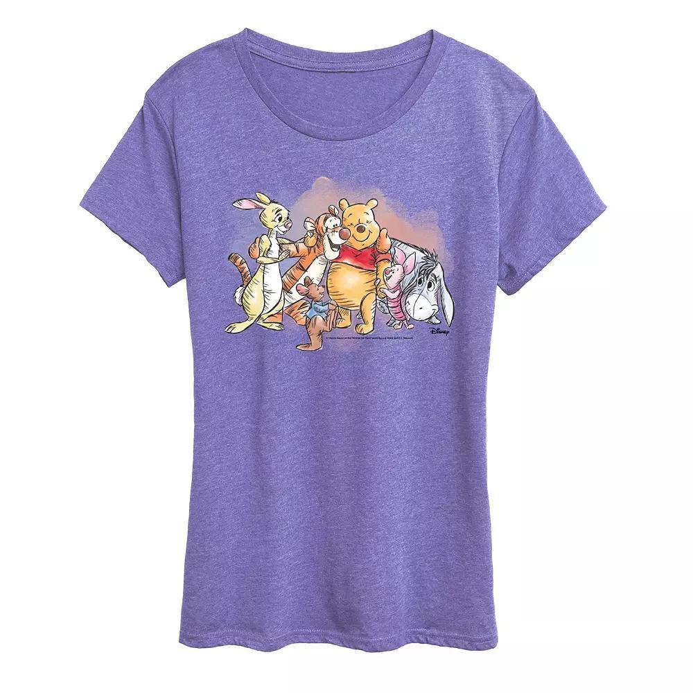 Disney's Winnie The Pooh Women's Watercolor Graphic Tee,  Product Image