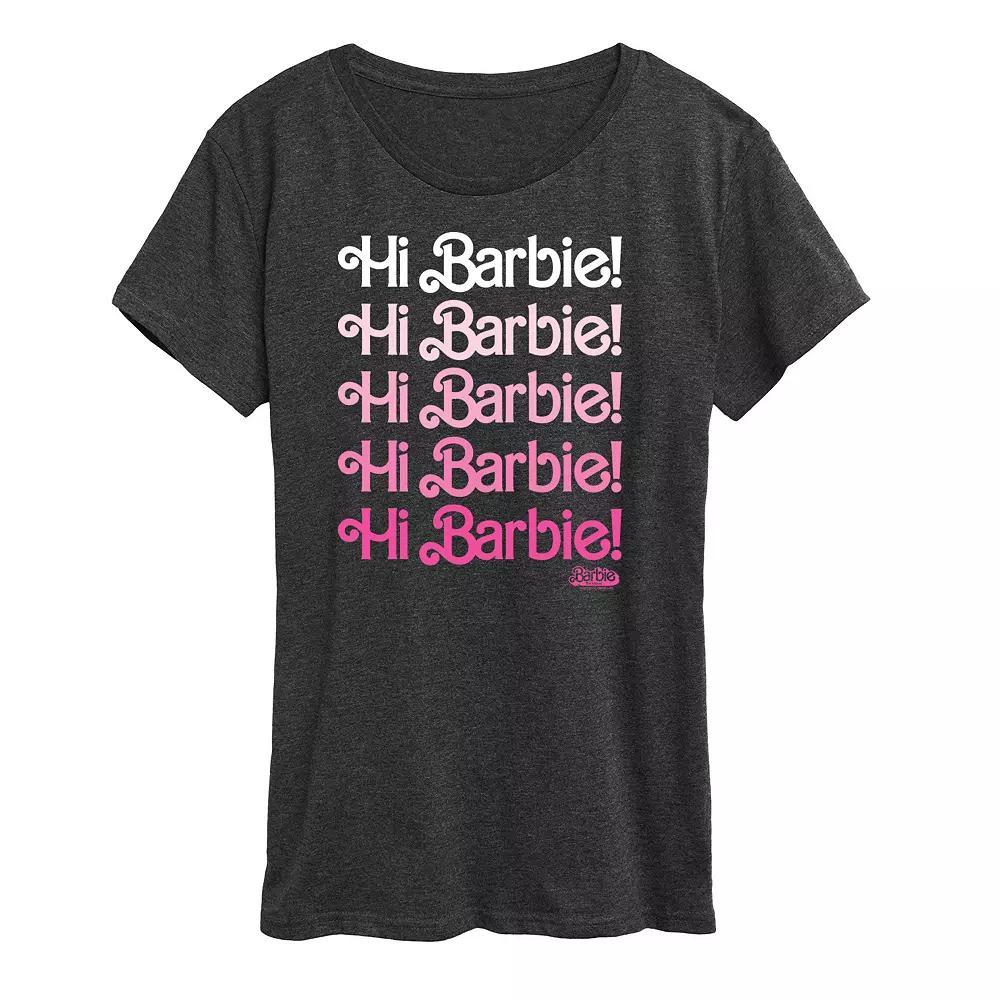 Women's Barbie The Movie Hi Barbie Graphic Tee, Girl's, Size: Large, Heather Grey Product Image