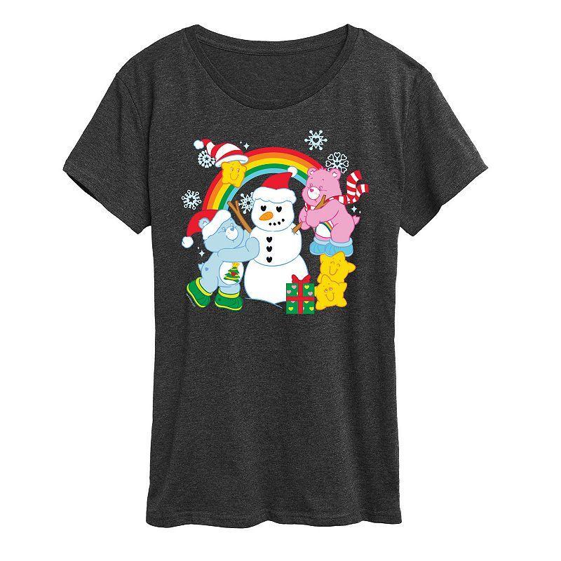 Womens Care Bears Snowman Graphic Tee, Girls Heather Grey Product Image