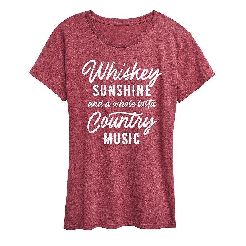 Women's Whiskey Sunshine Country Music Graphic Tee, Size: Small, Heather Grey Product Image