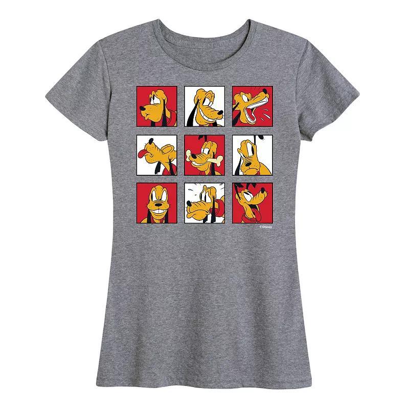 Disney's Pluto Women's Grid Graphic Tee, Size: Medium, Black Product Image