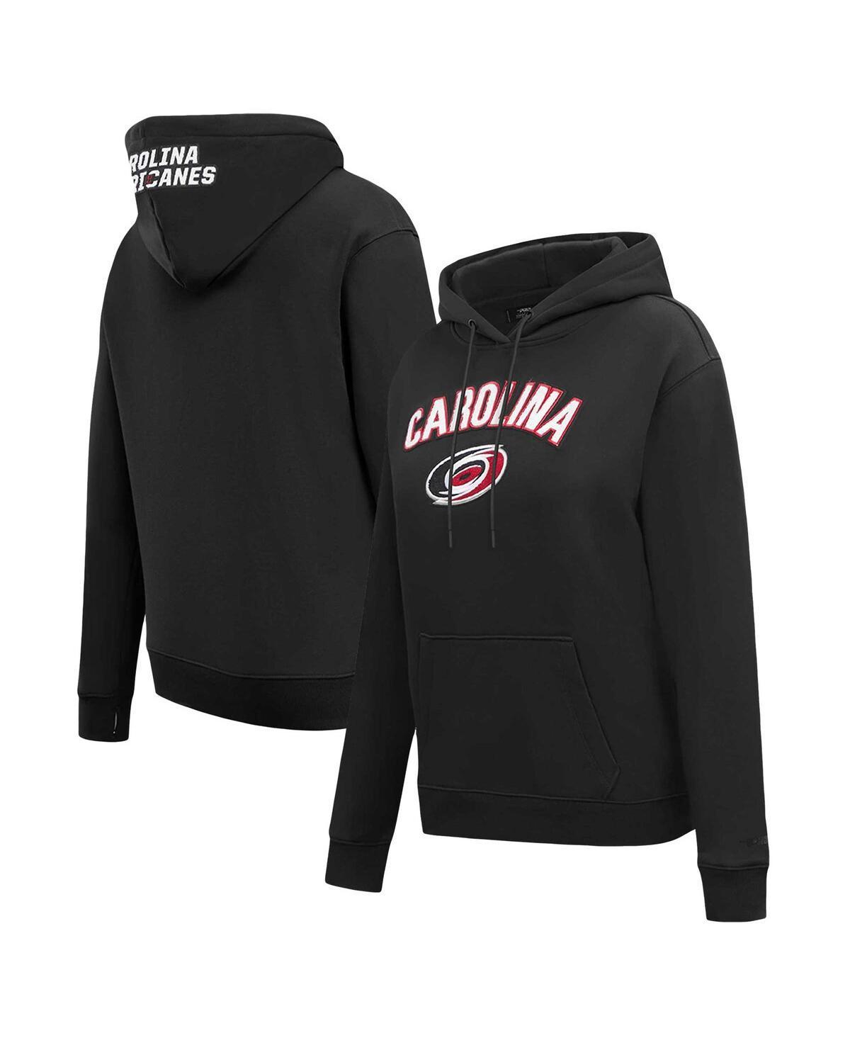 Womens Pro Standard Black Carolina Hurricanes Classic Chenille Pullover Hoodie Product Image