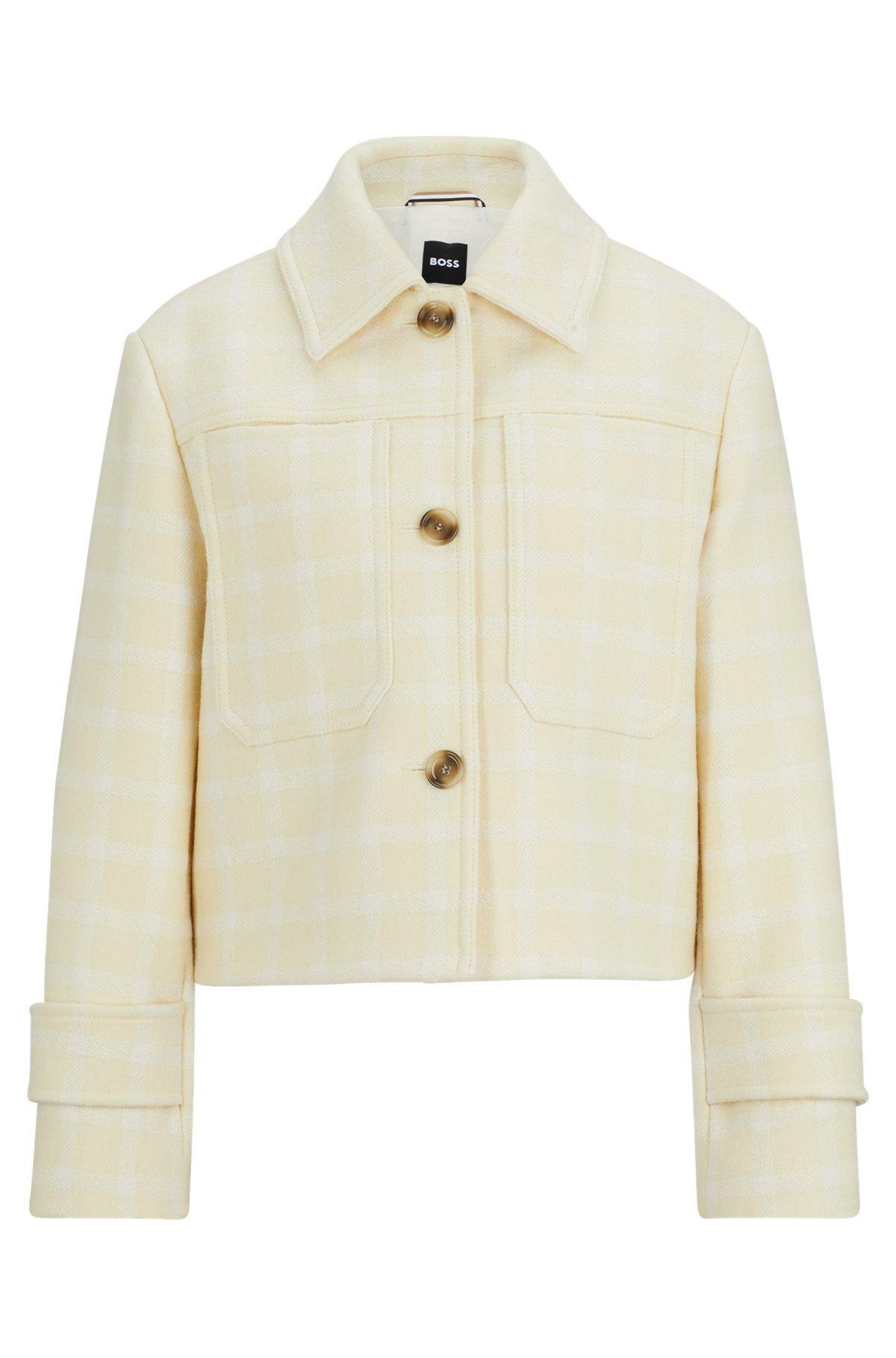 Relaxed-fit jacket in Italian checked cloth Product Image