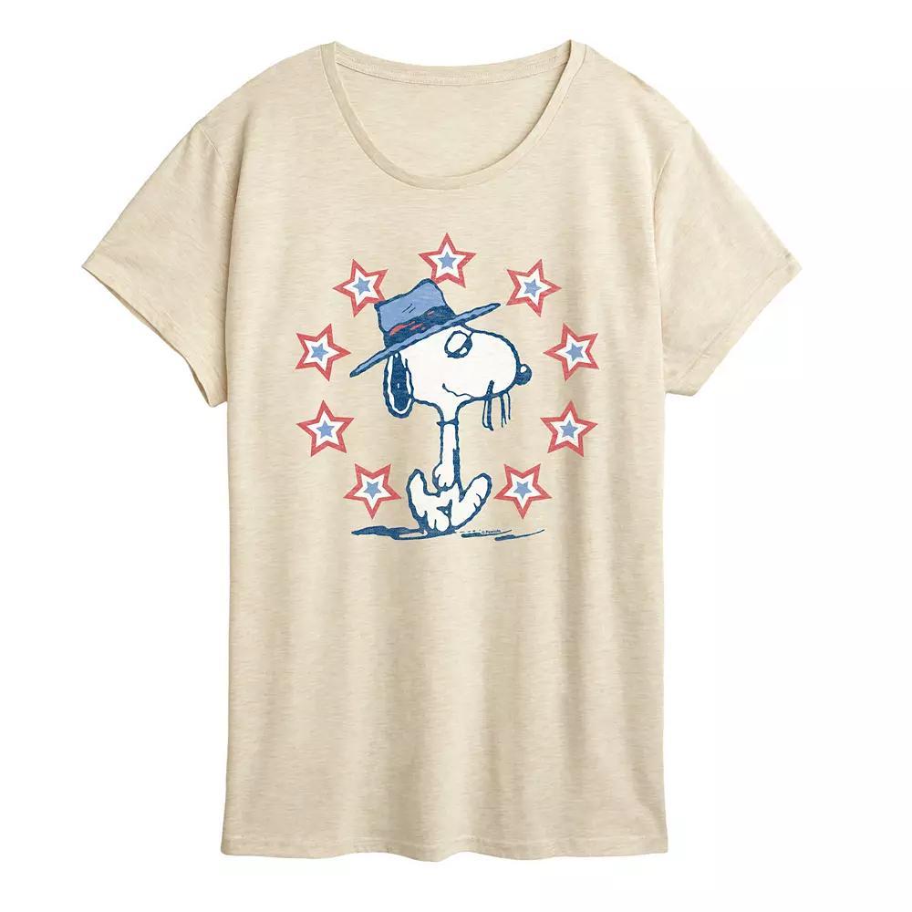 Women's Peanuts Spike Americana Graphic Tee, Size: XXL, Beige Product Image