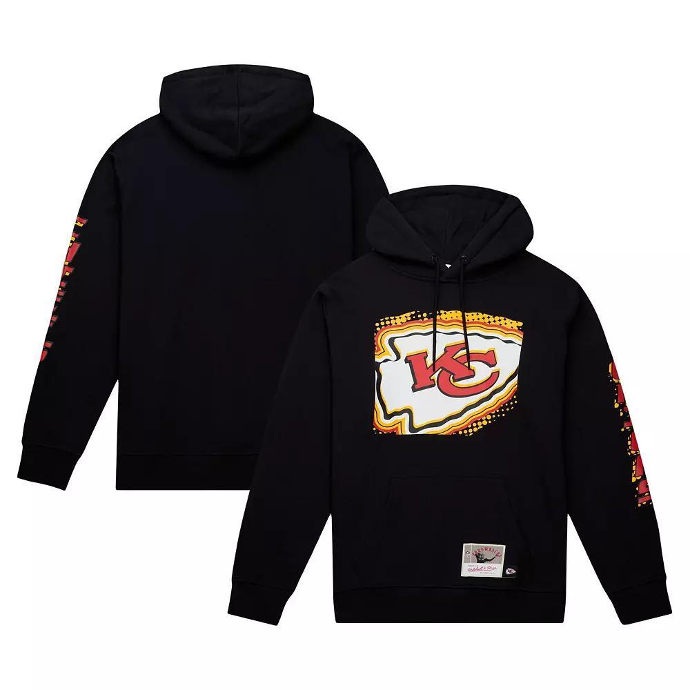 Men's Mitchell & Ness Black Kansas City Chiefs Gridiron Classics Big Face 7.0 Pullover Hoodie,  Product Image