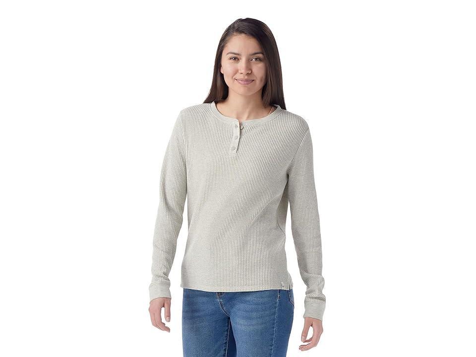 Smartwool Waffle Long Sleeve Henley (Ash Heather) Women's Clothing Product Image