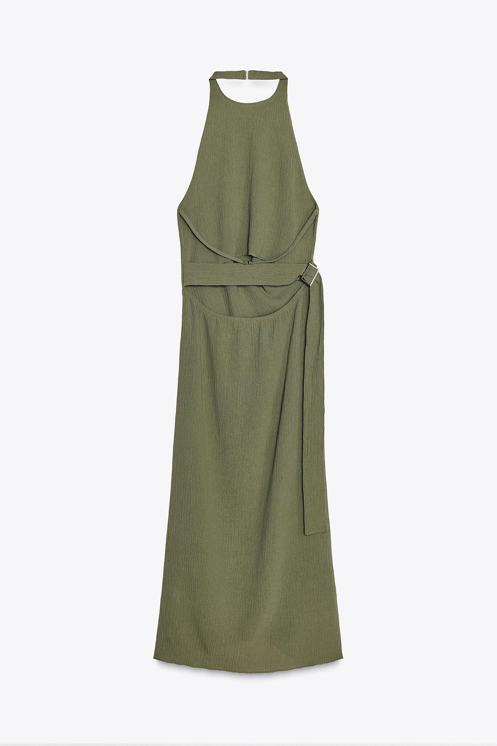 TEXTURED HALTER DRESS Product Image