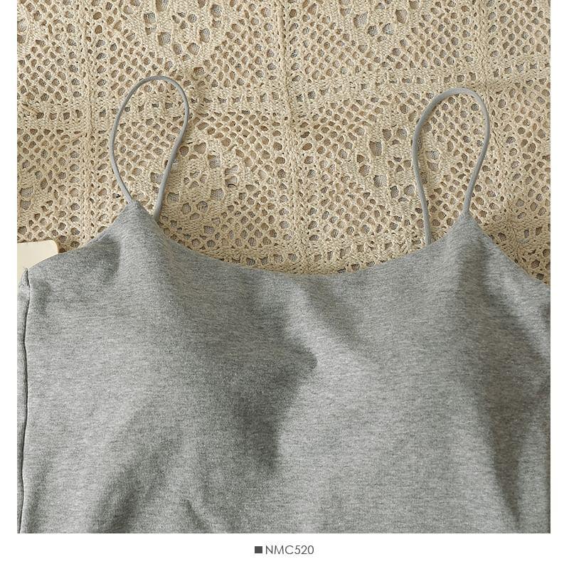 Open-Back Plain Cami Top with Pads Product Image