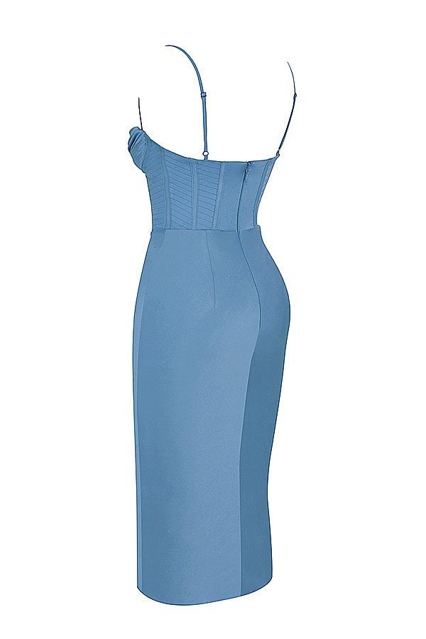 Myrna  aegean blue corset midi dress Product Image
