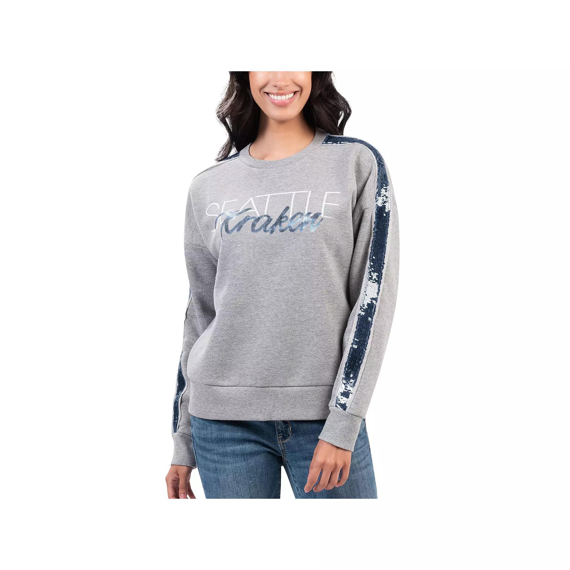 Women's G-III 4Her by Carl Banks Gray Seattle Kraken Penalty Box Pullover Sweatshirt,  Product Image
