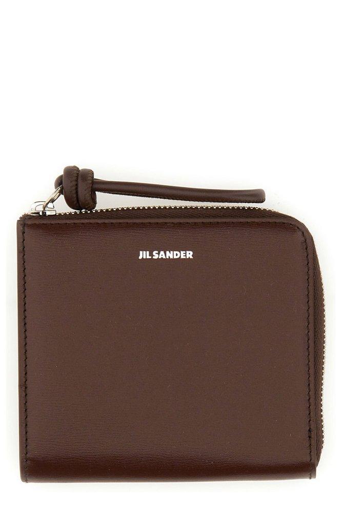 JIL SANDER Logo Print Square Wallet In Brown Product Image