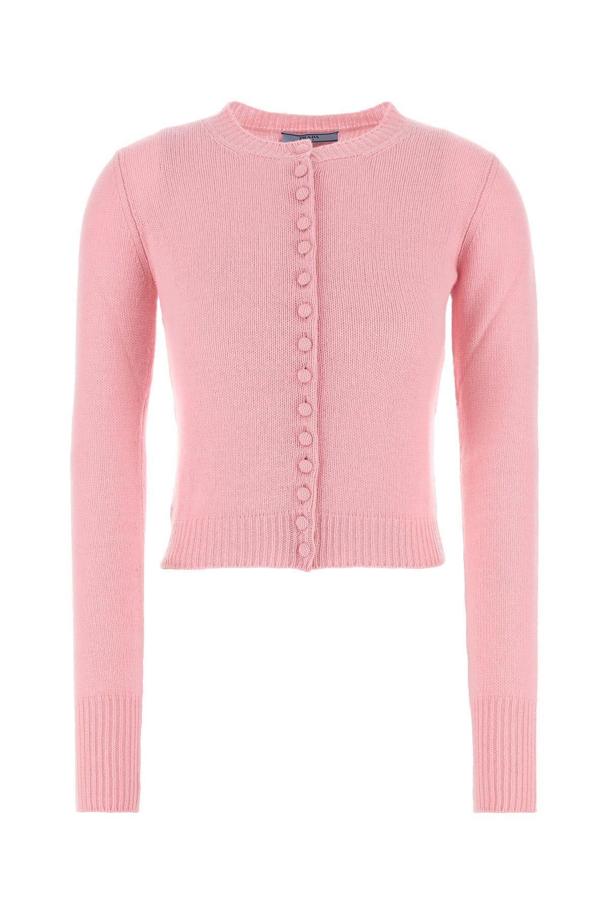 Women Cashmere Cardigan In Pink Product Image