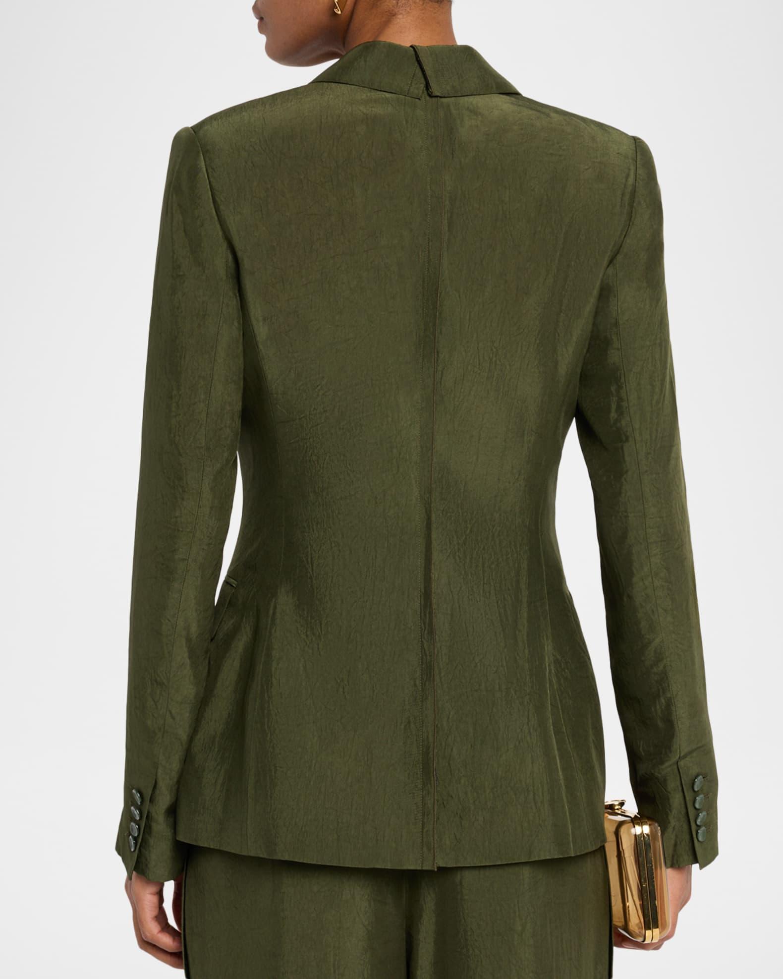 Crinkled Satin Single-Breasted Blazer Product Image