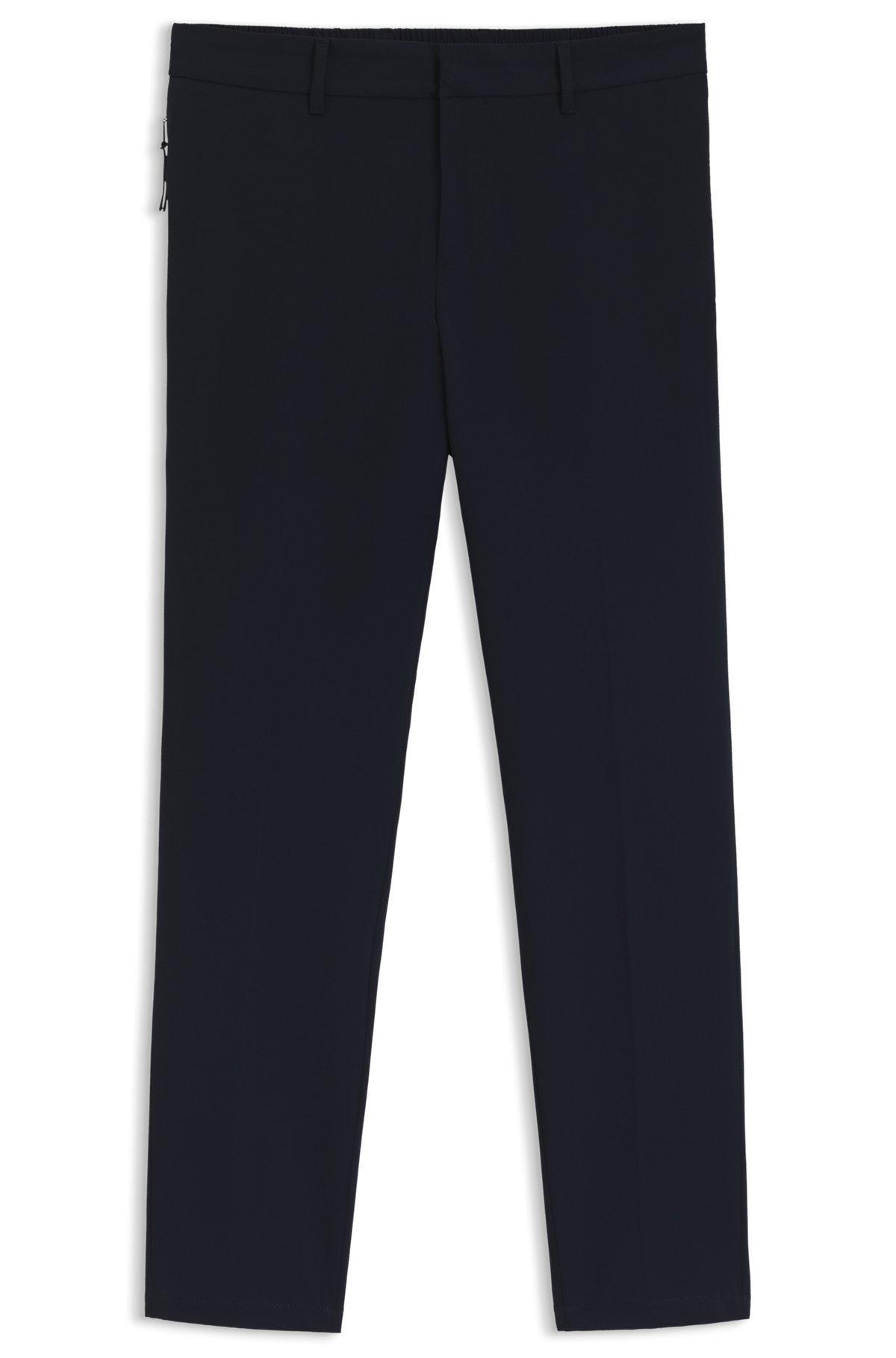 BOSS - Packable slim-fit trousers in performance-stretch fabric - Dark Blue Product Image