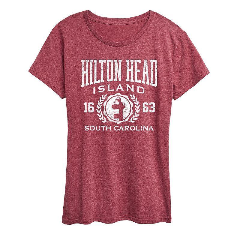 Women's Hilton Head Island Collegiate Graphic Tee, Size: Medium, Grey Blue Product Image