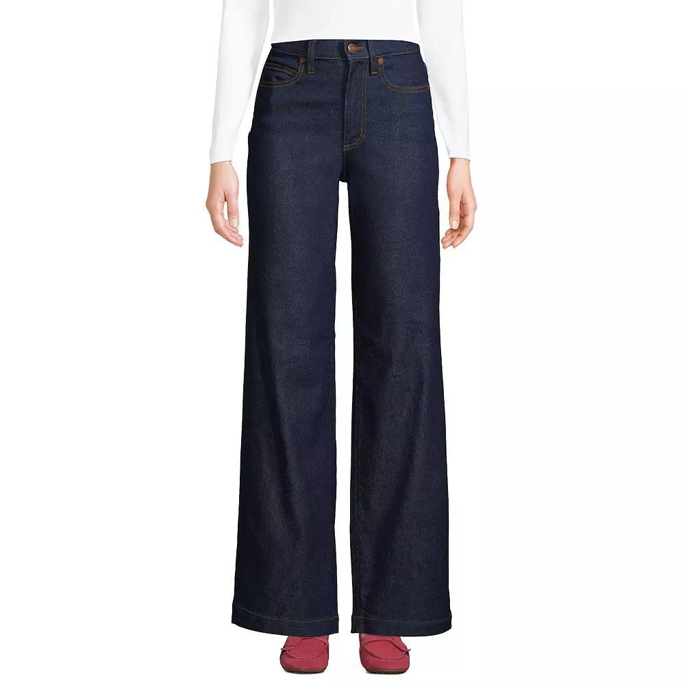 Women's Lands' End High-Rise Wide Leg Jeans,  Product Image