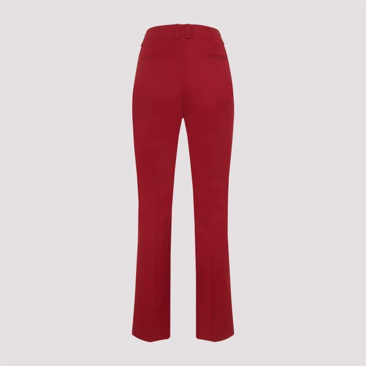 SAINT LAURENT Cotton-twill Straight-leg Pants In  Rouge Fonce Product Image