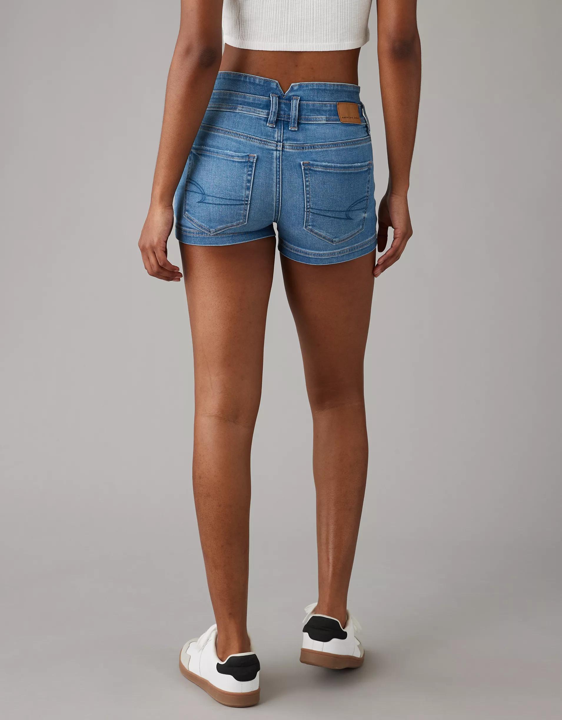 AE Next Level Super High-Waisted Denim Short Short Product Image