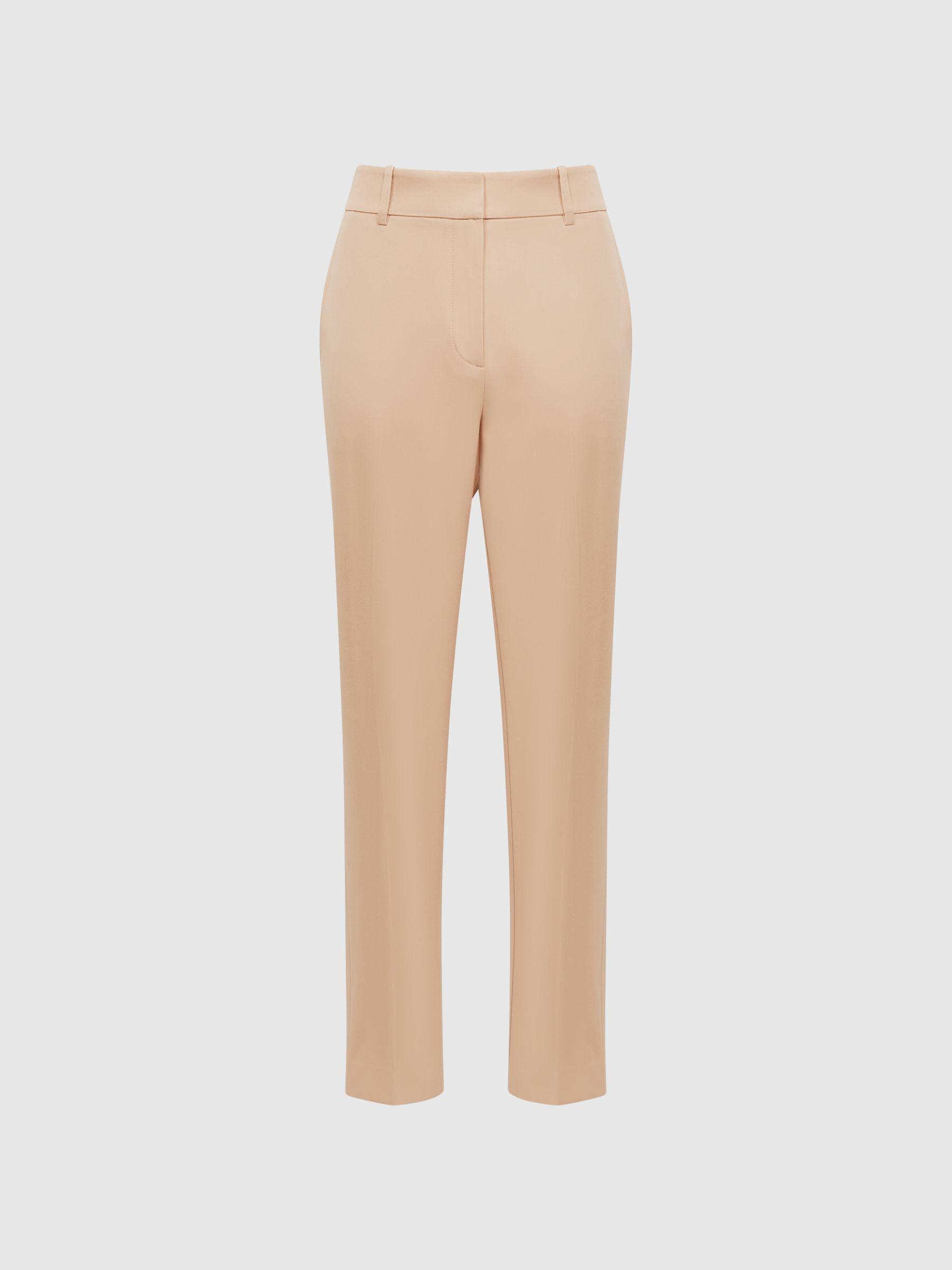 Slim Fit High Rise Trousers in Camel Product Image