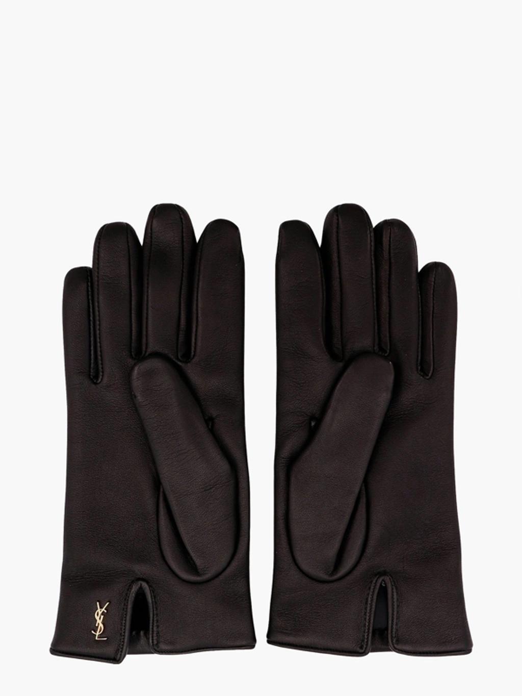 SAINT LAURENT Woman  Woman Black Gloves Product Image