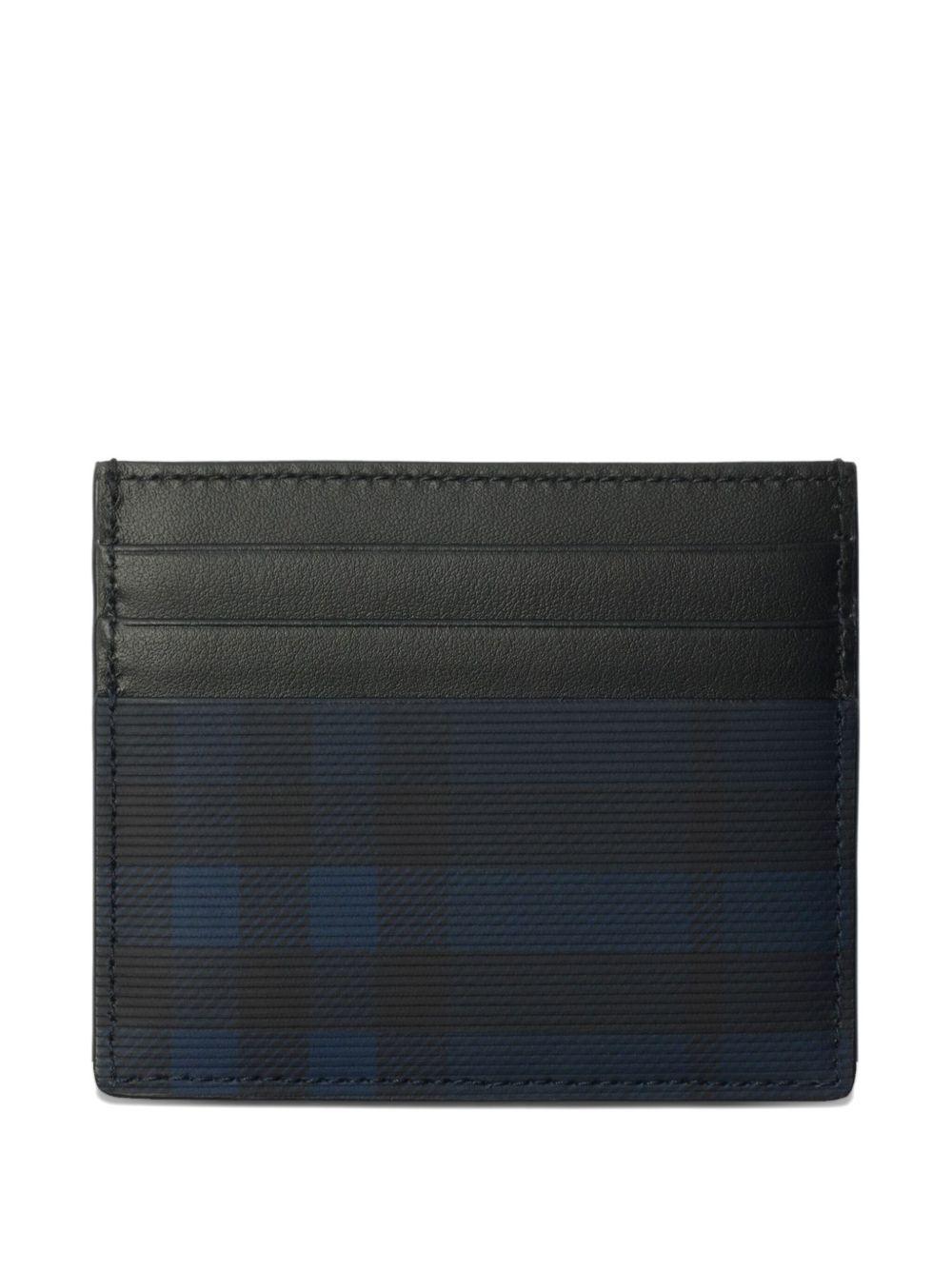 check-pattern leather card case Product Image