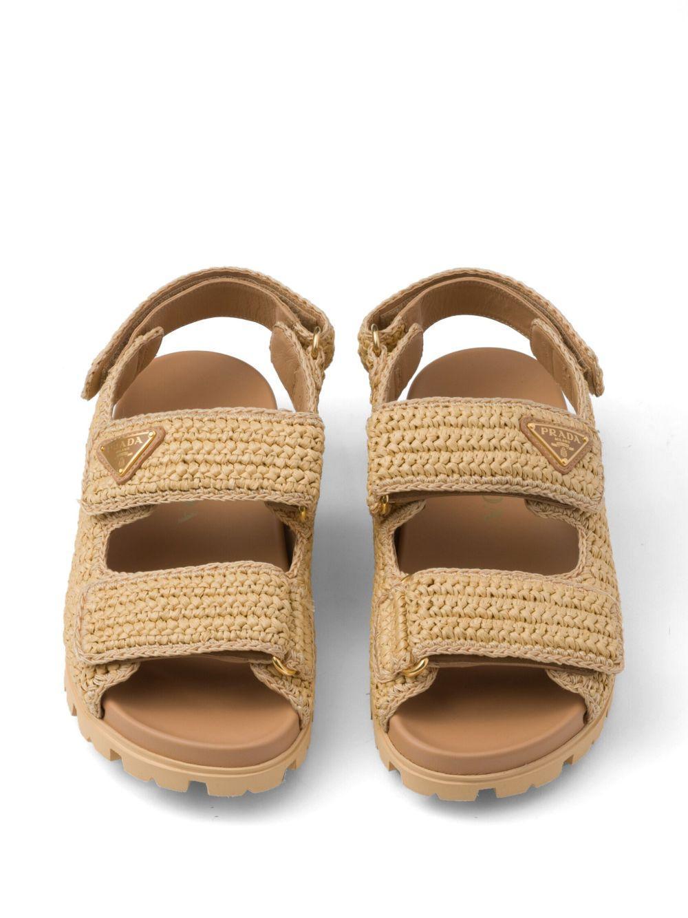 logo-plaque woven sandals Product Image