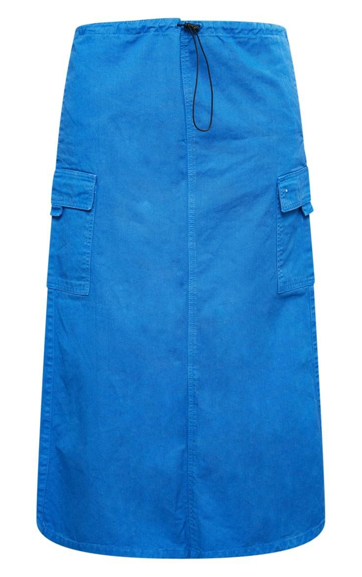 Steel Blue Twill Toggle Washed Midaxi Skirt Product Image